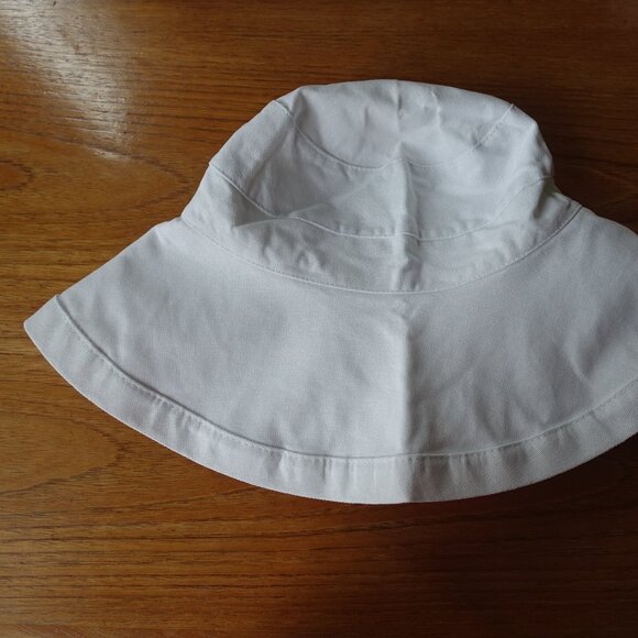 Lands End cotton fabric white sun hat - Picture 1 of 13